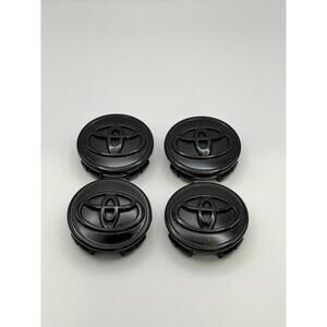 4x TOYOTA WHEEL RIM RIMS CENTER HUB CAP CAPS GLOSS BLACK LOGO 57MM PRIUS COROLLA